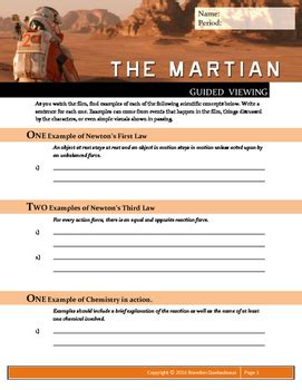 the martian 2015 movie worksheet